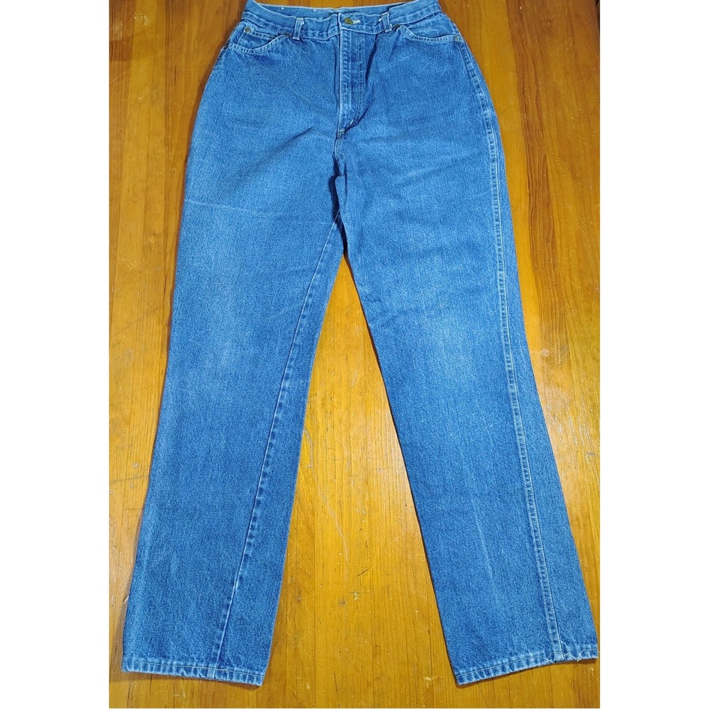 Vintage‎ CHIC High Waisted Straight Leg Denim Jeans Blue Women's Size 29" Waist